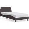 Image de vidaXL Cadre de lit "Dover" brun foncé 90x200 cm Tissu
