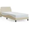 Image de vidaXL Cadre de lit avec tête de lit "Dover" Crème 90x200 cm Tissu
