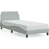 Image de vidaXL Cadre de lit "Dover" gris clair 90x200 cm velours