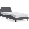 Image de vidaXL Cadre de lit "Dover" gris foncé 90x200 cm velours