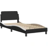 Image de vidaXL Cadre de lit "Dover" noir et blanc 90x200 cm simili-cuir