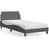 Image de vidaXL Cadre de lit "Dover" gris foncé 100x200 cm Tissu