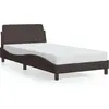 Image de vidaXL Cadre de lit "Dover" brun foncé 100x200 cm Tissu