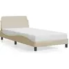Image de vidaXL Cadre de lit "Dover" Crème 100x200 cm Tissu