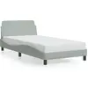 Image de vidaXL Cadre de lit "Dover" gris clair 100x200 cm velours