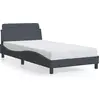 Image de vidaXL Cadre de lit "Dover" gris foncé 100x200 cm velours