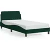 Image de Sommier avec tête de lit vert foncé 100x200 cm velours