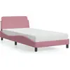Image de vidaXL Cadre de lit avec tête de lit "Dover" rose 100x200 cm velours