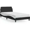 Image de vidaXL Cadre de lit "Dover" noir et blanc 100x200 cm simili-cuir