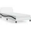 Image de vidaXL Cadre de lit "Dover" blanc et noir 100x200 cm simili-cuir