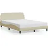 Image de vidaXL Cadre de lit "Dover" Crème 120x200 cm Tissu