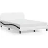 Image de vidaXL Cadre de lit "Dover" blanc et noir 120x200 cm simili-cuir