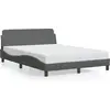 Image de vidaXL Cadre de lit "Dover" gris foncé 140x190 cm Tissu