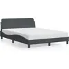 Image de vidaXL Cadre de lit "Dover" gris foncé 140x190 cm velours