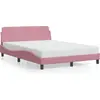 Image de vidaXL Cadre de lit avec tête de lit "Dover" rose 140x190 cm velours