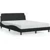 Image de vidaXL Cadre de lit "Dover" noir 140x190 cm simili-cuir
