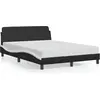 Image de vidaXL Cadre de lit "Dover" noir et blanc 140x190 cm simili-cuir