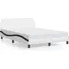 Image de vidaXL Cadre de lit "Dover" blanc et noir 140x190 cm simili-cuir