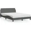 Image de vidaXL Cadre de lit "Dover" gris foncé 140x200 cm Tissu