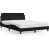 Image de vidaXL Cadre de lit "Dover" noir 140x200 cm Tissu