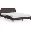 Image de vidaXL Cadre de lit "Dover" brun foncé 140x200 cm Tissu