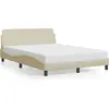 Image de vidaXL Cadre de lit "Dover" Crème 140x200 cm Tissu