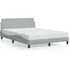 Image de vidaXL Cadre de lit "Dover" gris clair 140x200 cm velours