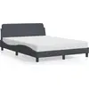 Image de vidaXL Cadre de lit "Dover" gris foncé 140x200 cm velours