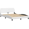 Image de vidaXL Cadre de lit "Dover" blanc 140x200 cm simili-cuir