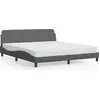 Image de vidaXL Cadre de lit "Dover" gris foncé 160x200 cm Tissu
