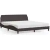 Image de vidaXL Cadre de lit "Dover" brun foncé 160x200 cm Tissu