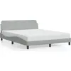 Image de vidaXL Cadre de lit "Dover" gris clair 160x200 cm velours