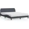Image de vidaXL Cadre de lit "Dover" gris foncé 160x200 cm velours