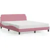 Image de vidaXL Cadre de lit avec tête de lit "Dover" rose 160x200 cm velours