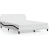 Image de vidaXL Cadre de lit "Dover" blanc et noir 160x200 cm simili-cuir