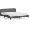 Image de vidaXL Cadre de lit "Dover" gris foncé 180x200 cm Tissu