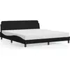 Image de vidaXL Cadre de lit "Dover" noir 180x200 cm Tissu