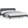 Image de vidaXL Cadre de lit "Dover" gris foncé 180x200 cm velours