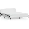 Image de vidaXL Cadre de lit "Dover" blanc et noir 180x200 cm simili-cuir