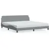 Image de vidaXL Cadre de lit "Dover" gris clair 200x200 cm Tissu