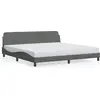 Image de vidaXL Cadre de lit "Dover" gris foncé 200x200 cm Tissu
