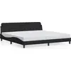 Image de vidaXL Cadre de lit "Dover" noir 200x200 cm Tissu