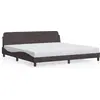 Image de vidaXL Cadre de lit "Dover" brun foncé 200x200 cm Tissu