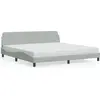 Image de vidaXL Cadre de lit "Dover" gris clair 200x200 cm velours