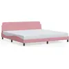 Image de vidaXL Cadre de lit "Dover" rose 200x200 cm velours