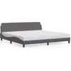 Image de vidaXL Cadre de lit "Dover" gris 200x200 cm simili-cuir