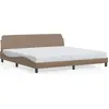 Image de vidaXL Cadre de lit "Dover" Cappuccino-Brun 200x200 cm Similicuir