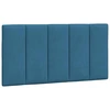 Image de vidaXL Coussin de tête de lit "Hanko" bleu 100 cm velours