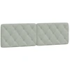 Image de vidaXL Coussin de tête de lit gris clair 160 cm velours