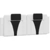 Image de vidaXL Coussin de tête de lit "Viana" blanc et noir 140 cm similicuir